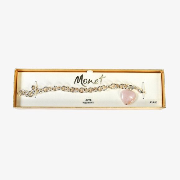 MONET Rose Quartz Charm Bracelet - Picture 1 of 1
